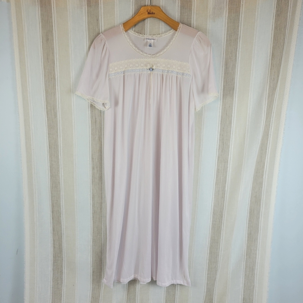 Vintage Fundamentals Nightdress Pajamas Nightgown Size Large White